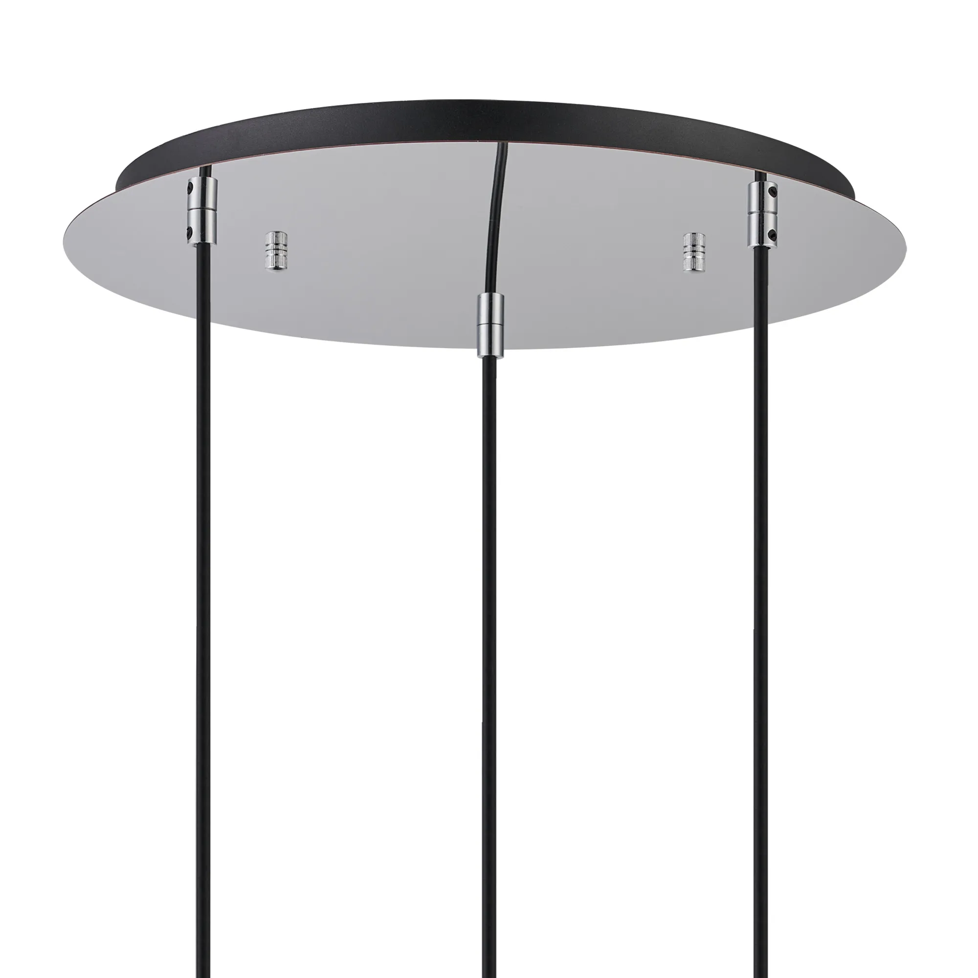 Lori 40cm Round Pendant, 3 Light Adjustable E27, Polished Chrome/Matt Grey Various Patterned & Wine Shades DK1280  Deco Lori Polished Chrome